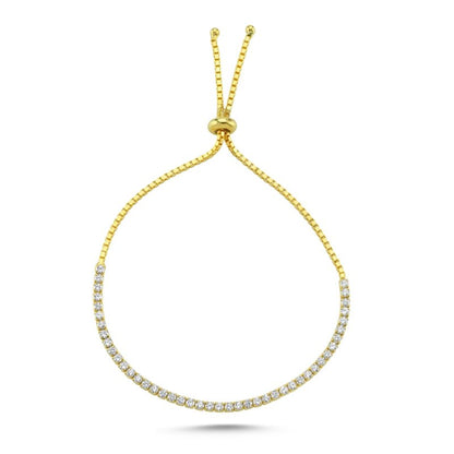 Sterling Silver Gold Plated 2 mm Tennis Bracelet