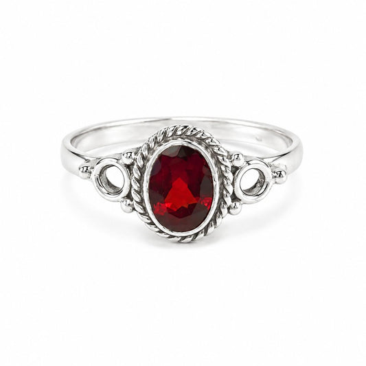 Sterling Silver Garnet Ring