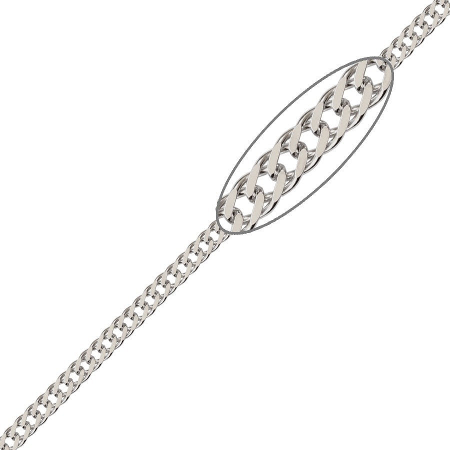 2,9-4,3g sidabrinė grandinėlė "Rombo" 40-60 cm