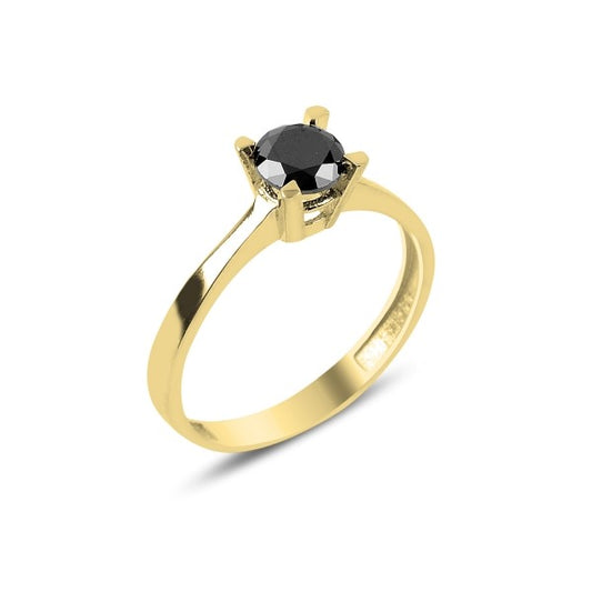 Sterling Silver Gold Plated CZ Crystal Ring