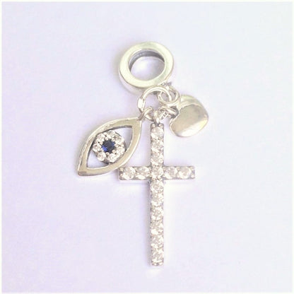 Sterling Silver Rhodium Plated Cross Pendant