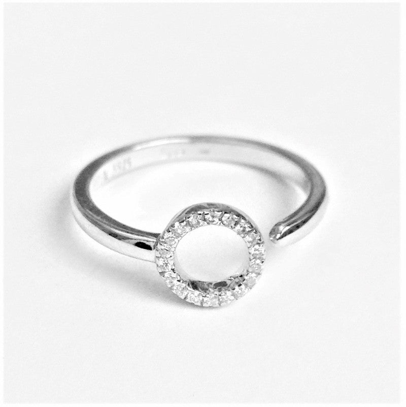 Sterling Silver Rhodium Plated CZ Ring