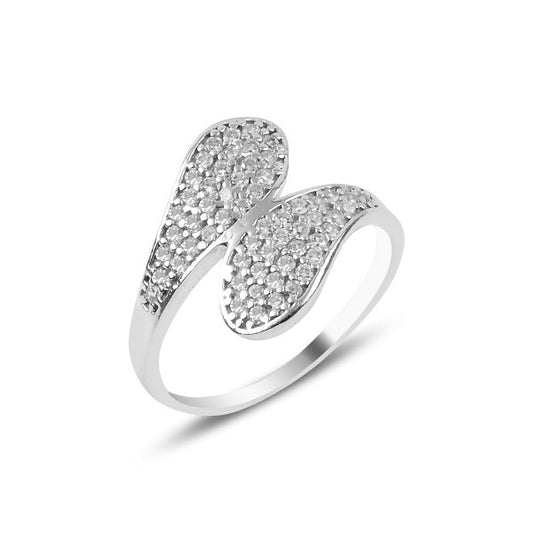 Sterling Silver Rhodium Plated CZ Ring
