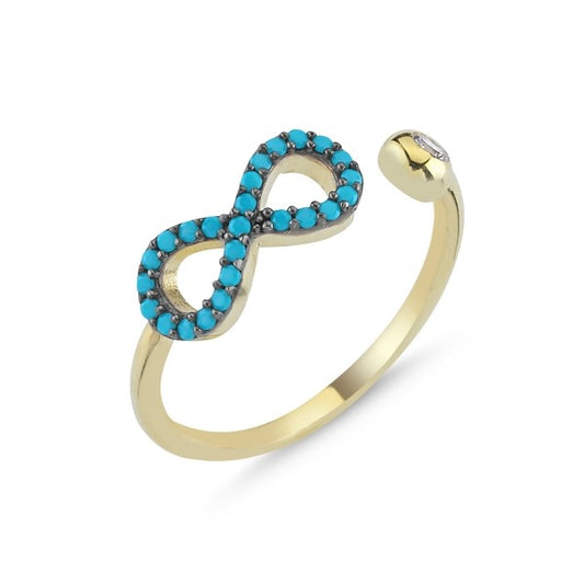 Sterling Silver Gold Plated CZ Infinity Ring