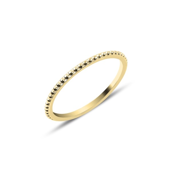 Sterling Silver Gold Plated 1 mm CZ Band Ring