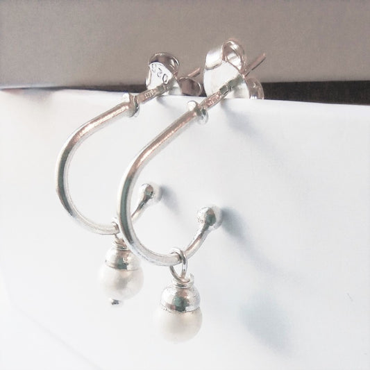 Sterling Silver Pearl Drop Earrings