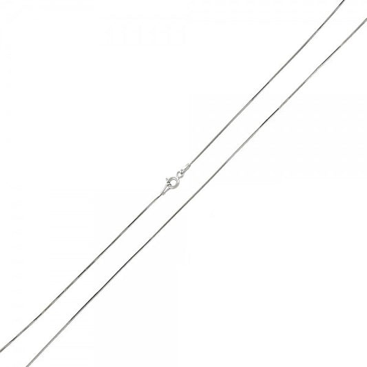 40-55 cm sidabrinė rodžiuota grandinėlė "Diamond Cut Snake"