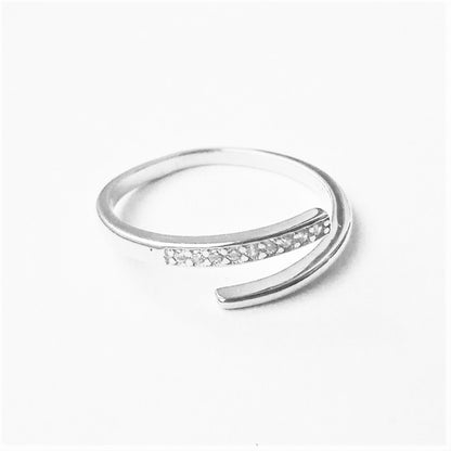 Sterling Silver Rhodium Plated CZ Ring