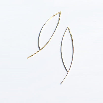 Sterling Silver Gold Plated Chain Drop Earrings
