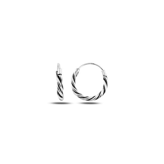 Oxidized Silver 12 - 35 mm Twisted Hoops