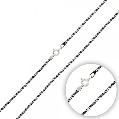 Oxidized Silver 2 mm Twist Chain