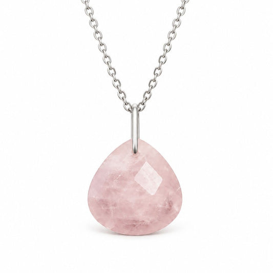 Sterling Silver Rose Quartz Pendant Necklace