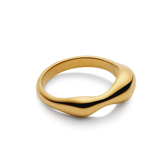 Auksuotas minimalistinio stiliaus žiedas