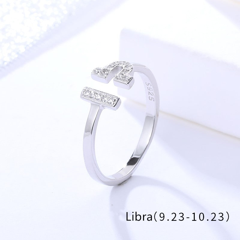 Zodiakas ¦ sidabriniai rodžiuoti reguliuojami žiedai su zodiako ženklais