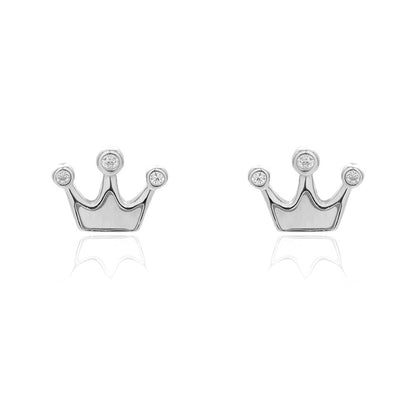 Sterling Silver Nacre Crown Studs