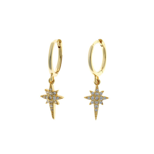 Sidabriniai auskarai su žvaigždute