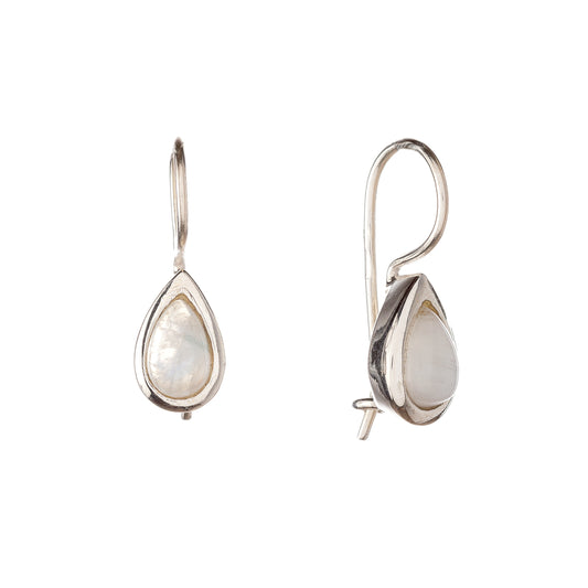 Sterling Silver Teardrop Moonstone Drop Earrings