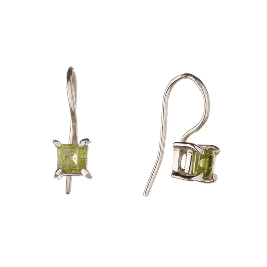 Sterling Silver Peridot Drop Earrings