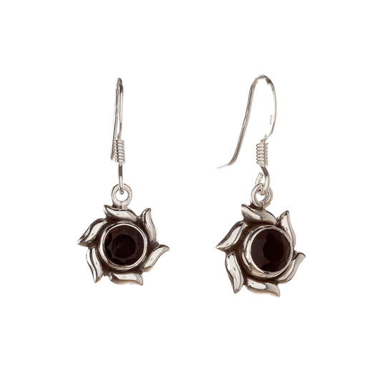 Sterling Silver Black Onyx Drop Earrings