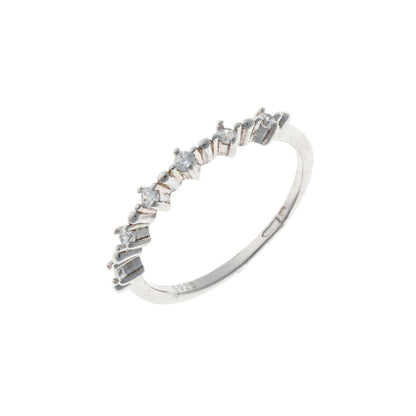 Sterling Silver Rhodium Plated CZ Ring