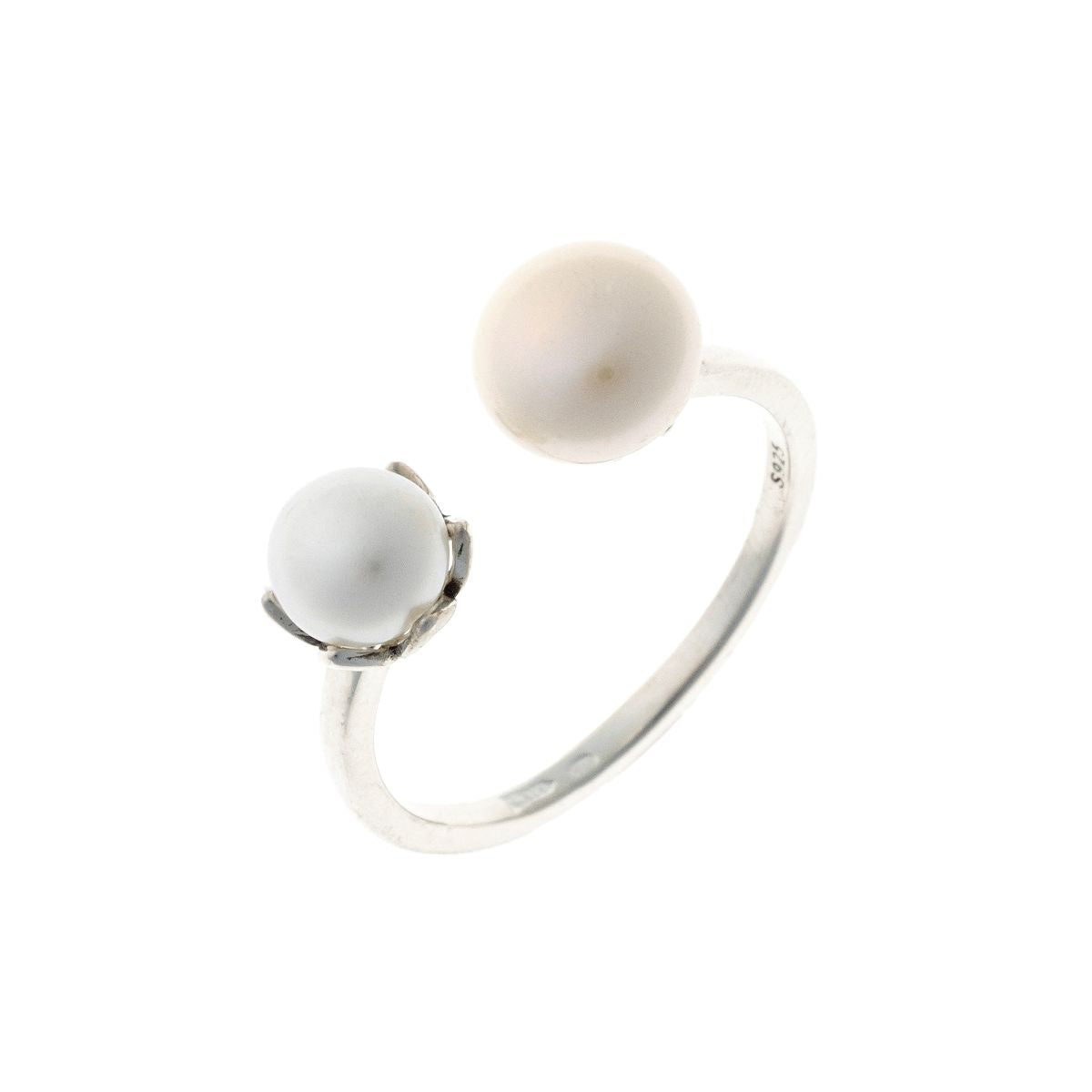 tikri perlai ¦ sidabrinis žiedas su tikrais perlais