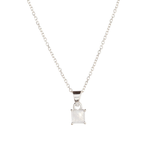 Sterling Silver Moonstone Pendant Necklace