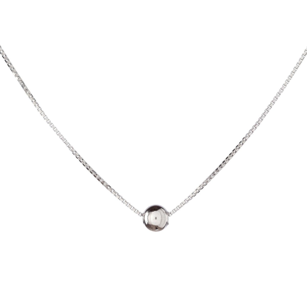 Sidabrinis rodžiuotas minimalistinio stiliaus burbuliukas su grandinėle