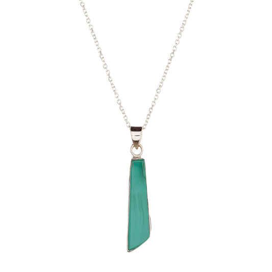 Sterling Silver Malachite Pendant Necklace