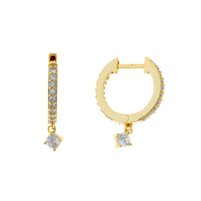 Sidabrinės rinkutės su kabančiu cirkoniu