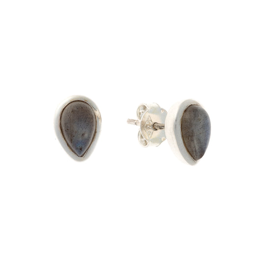 Sterling Silver Teardrop Labradorite Studs