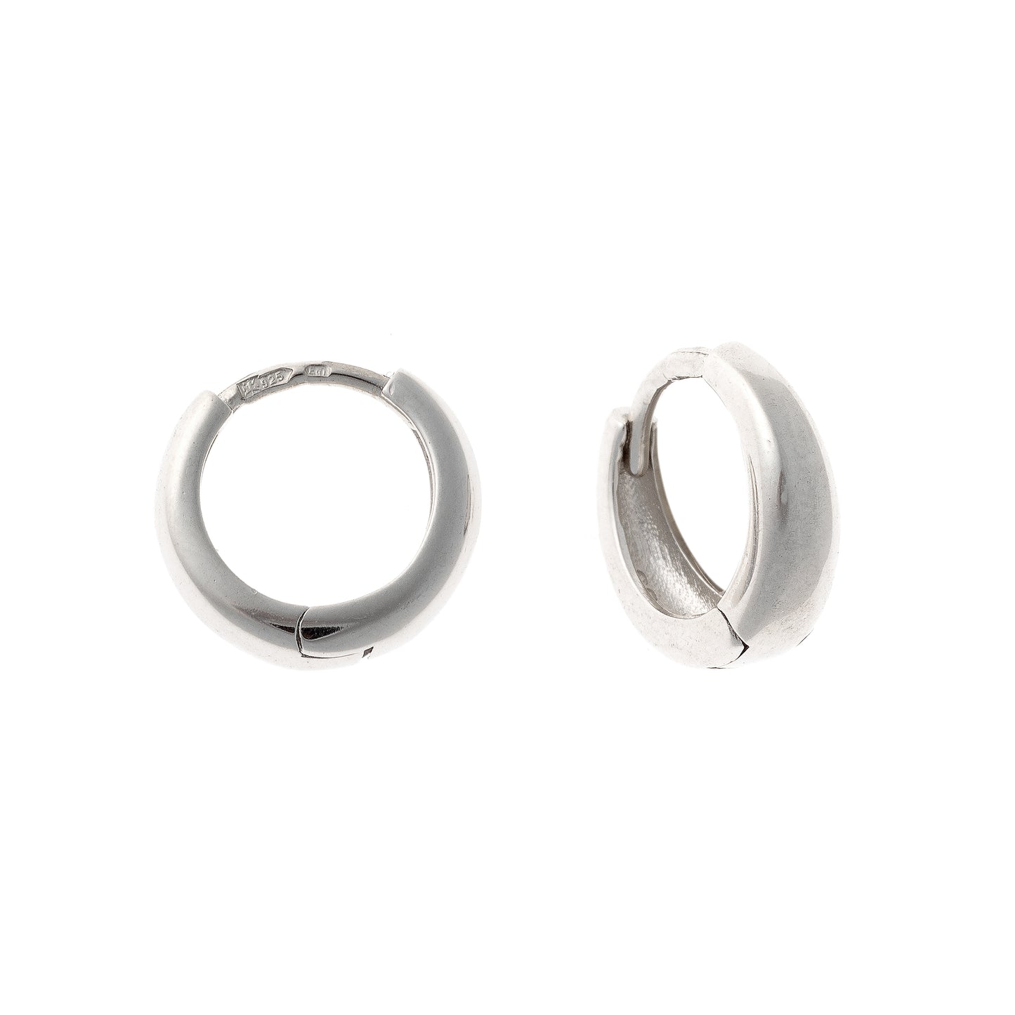 Sterling Silver Rhodium Plated Hoops