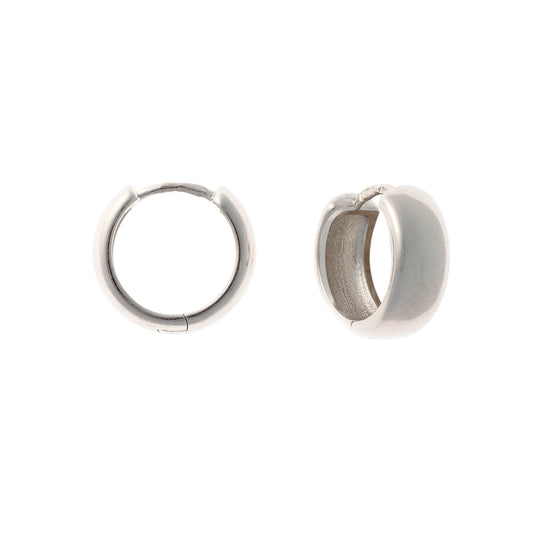 Sterling Silver Rhodium Plated Thick Hoops