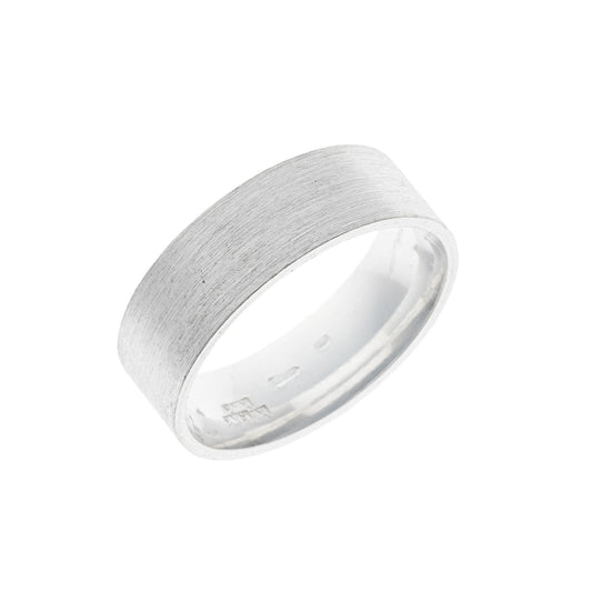 Sterling Silver Matte 6 mm Band Ring