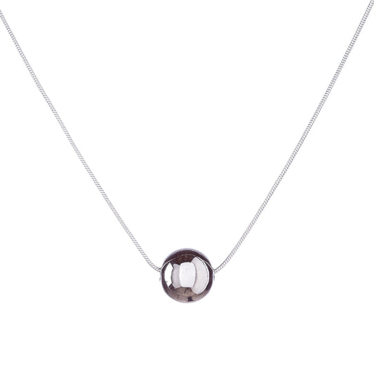 Sterling Silver Rhodium Plated Bead Necklace