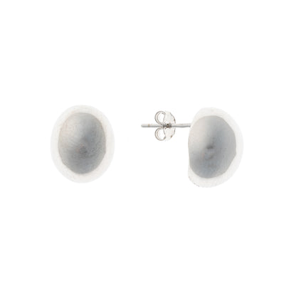 Sidabriniai ovalūs auskarai