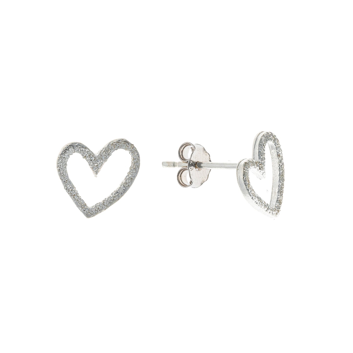 Sidabrinės širdutės su cirkoniu