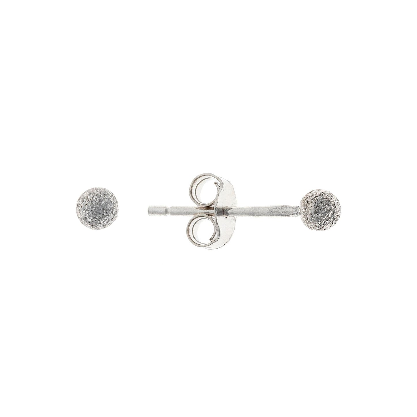 Sterling Silver Rhodium Plated Bead Studs
