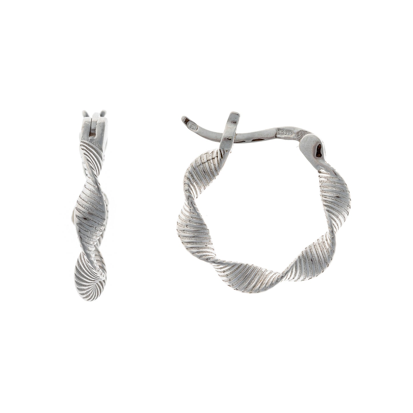 Sidabrinės rodžiuotos suktos rinkutės anglišku užsegimu