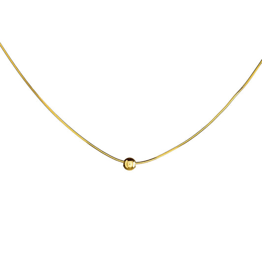 Sidabrinis auksuotas minimalistinio stiliaus burbuliukas su grandinėle