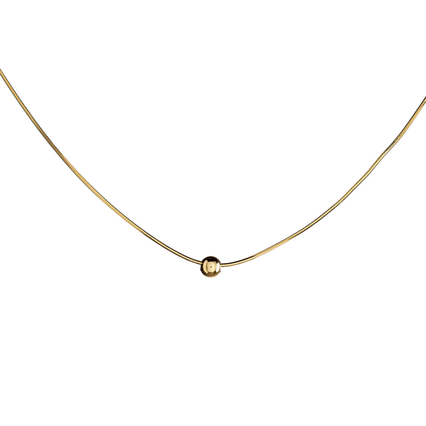 Sidabrinis auksuotas minimalistinio stiliaus burbuliukas su grandinėle