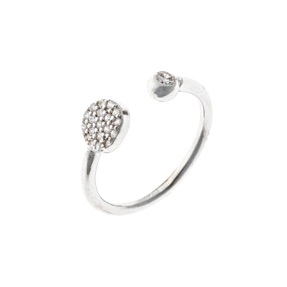 Sterling Silver Rhodium Plated CZ Ring