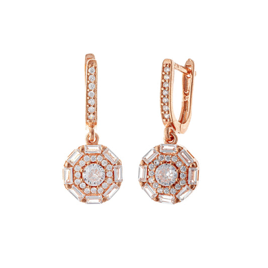 Sterling Silver Rhodium Plated English Lock Earrings