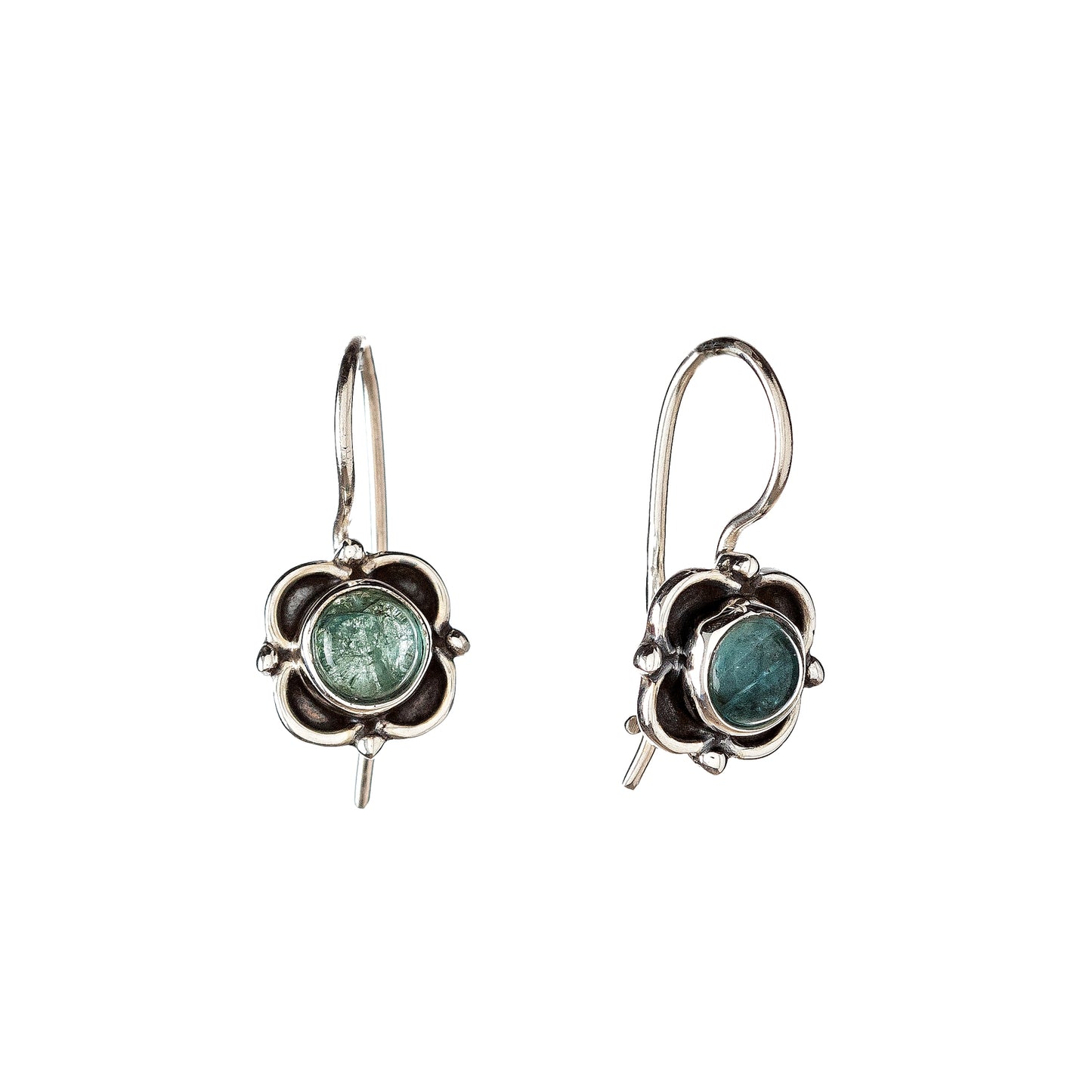 Sterling Silver Apatite Flower Earrings