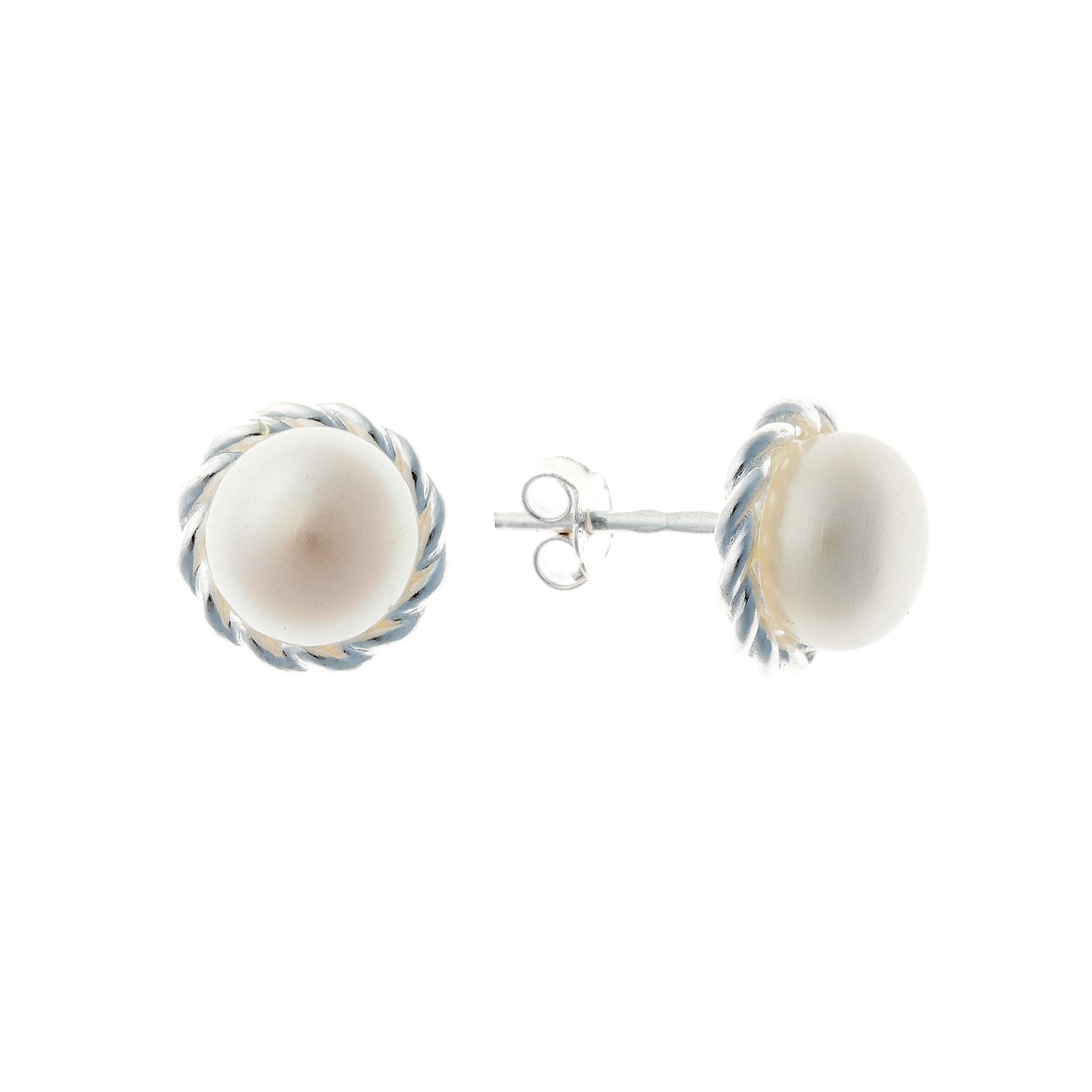 Sterling Silver Pearl Studs