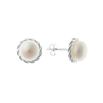 Sterling Silver Pearl Studs