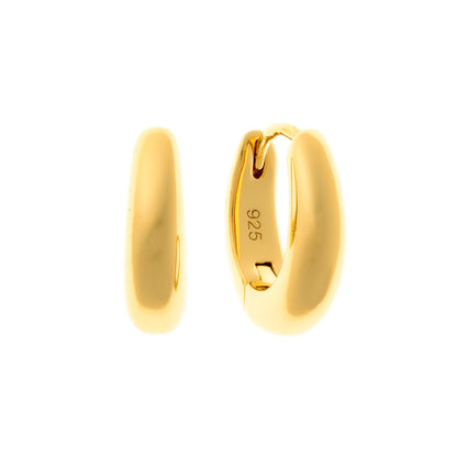 Sterling Silver Gold Plated Oval Hoops