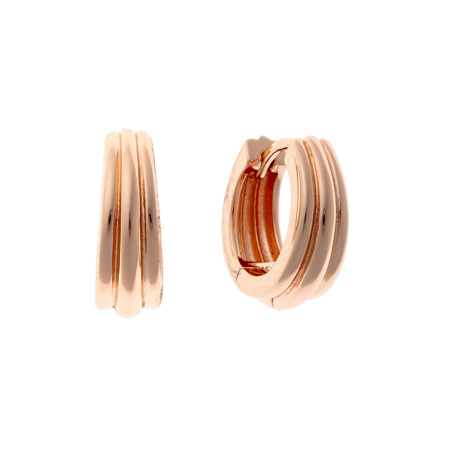 Sterling Silver Rose Gold Plated Hoops