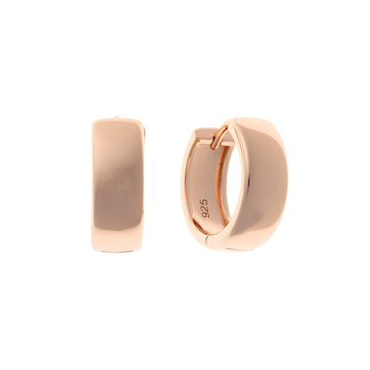 Sterling Silver Rose Gold Plated Wide Hoops