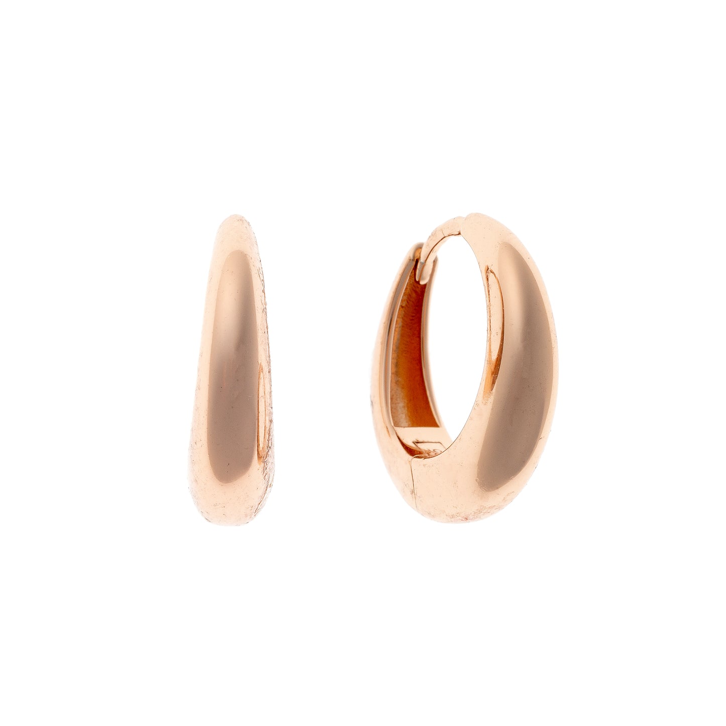 Sterling Silver Rose Gold Plated Hoops