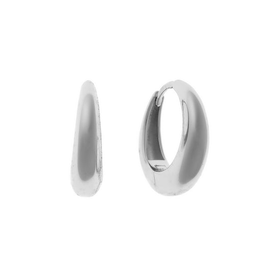 Sterling Silver Rhodium Plated Hoops